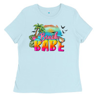 Baby Blue beach babe Ladies Tee - BarkalooDesign