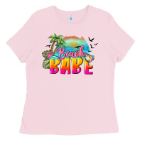 Bubblegum Pink beach babe Ladies Tee - BarkalooDesign