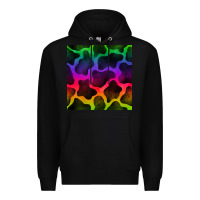 Black colorful cow seamless pattern Premium Hoodie - BundleAndBundleShop