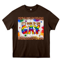 Chocolate Brown it's okay to say gay tumbler Heavy Core Tee - JahusDesignShop