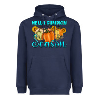 Navy hello pumpkin season Heavyweight Hoodie - Artiststas