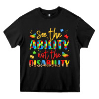 Black see the ability not the disability Heavy Core Tee - LillyAllenDesigns