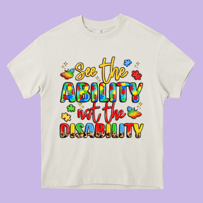 See The Ability Not The Disability Heavy Core Tee Designed By Lillyallendesigns