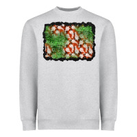 Heather Grey halloween ghost background Heavyweight Sweatshirt - BundleAndBundleShop
