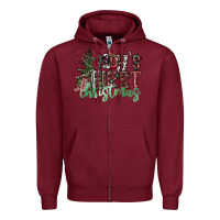 Burgundy Baby's First Christmas Zipper Hoodie - CowhideDigitalArt