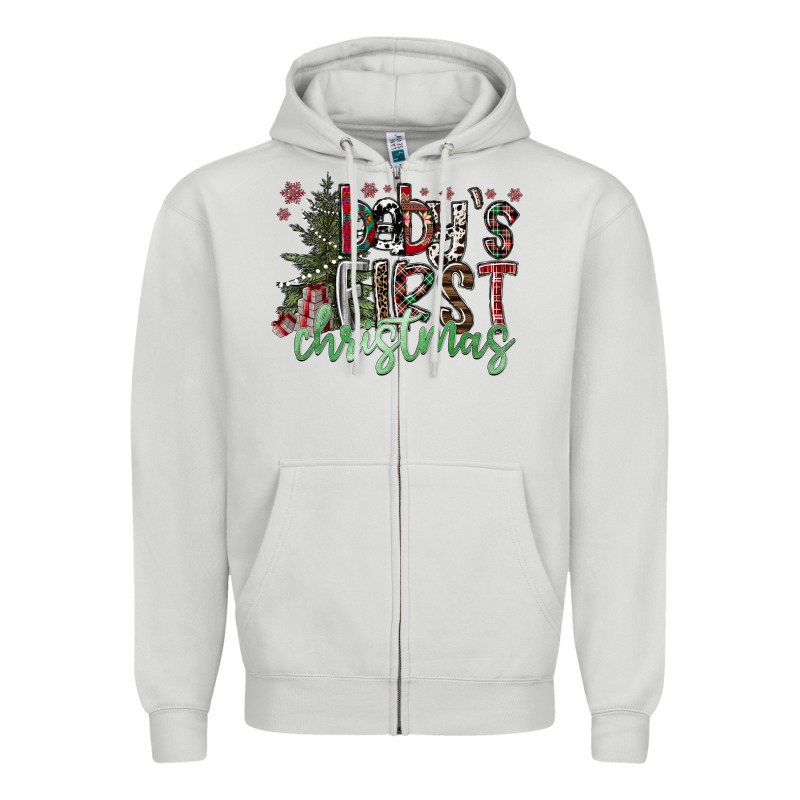 Baby's First Christmas Zipper Hoodie by CowhideDigitalArt | Teevron