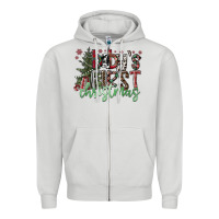 Dove Grey Baby's First Christmas Zipper Hoodie - CowhideDigitalArt