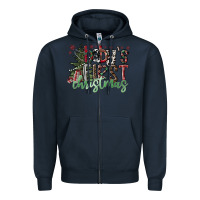 Navy Baby's First Christmas Zipper Hoodie - CowhideDigitalArt