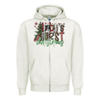 Oatmeal Heather Baby's First Christmas Zipper Hoodie - CowhideDigitalArt
