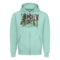 Seafoam Baby's First Christmas Zipper Hoodie - CowhideDigitalArt