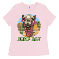 Bubblegum Pink hump day camel Ladies Tee - BarkalooDesign