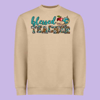 Blessed Teacher Heavyweight Sweatshirt Designed By Bundleandbundleshop