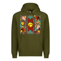 Army Green softball mom Premium Hoodie - Jasminsmagicworld