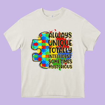 Always Unique Totally Intelligent Sometimes Myster Heavy Core Tee Designed By Lillyallendesigns