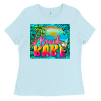 Baby Blue beach babe Ladies Tee - BarkalooDesign