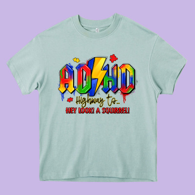 Adhd Awareness Heavy Core Tee Designed By Lillyallendesigns