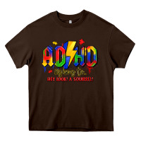 Chocolate Brown adhd awareness Heavy Core Tee - LillyAllenDesigns