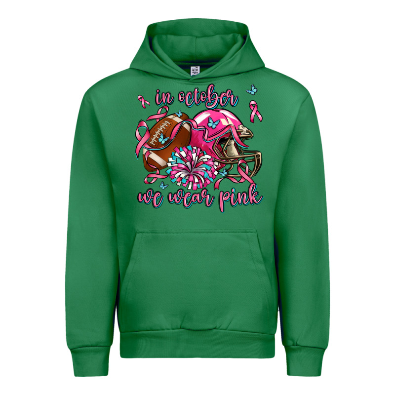 In October We Wear Pink Football Urban Hoodie by AdoDesignShop | Teevron
