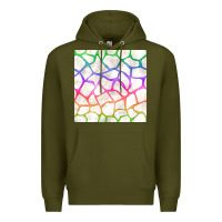 Army Green Watercolor Rainbow Giraffe Seamless Pattern Premium Hoodie - BundleAndBundleShop