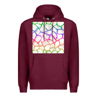 Burgundy Watercolor Rainbow Giraffe Seamless Pattern Premium Hoodie - BundleAndBundleShop