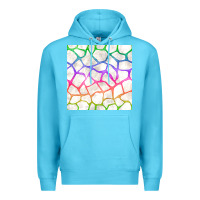 Ocean Blue Watercolor Rainbow Giraffe Seamless Pattern Premium Hoodie - BundleAndBundleShop