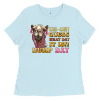 Baby Blue guess what day it is hump day camel Ladies Tee - BarkalooDesign