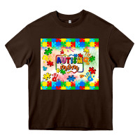 Chocolate Brown autism mom Heavy Core Tee - LillyAllenDesigns