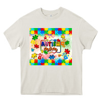 Cream autism mom Heavy Core Tee - LillyAllenDesigns