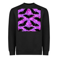 Black halloween bat and stars seamless pattern Heavyweight Sweatshirt - BundleAndBundleShop