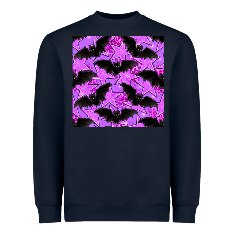 Halloween Bat And Stars Seamless Pattern Heavyweight Sweatshirt by BundleAndBundleShop | Teevron