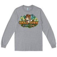 Heather Grey Small town Easter Day Long Sleeve Tee - HowdyJamesFarm