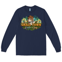 Navy Small town Easter Day Long Sleeve Tee - HowdyJamesFarm