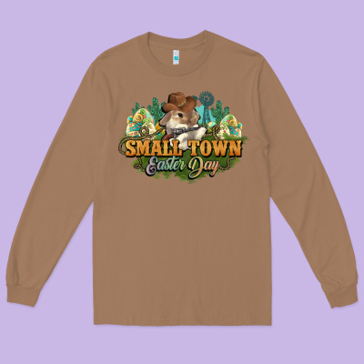 Small Town Easter Day Long Sleeve Tee Designed By Howdyjamesfarm