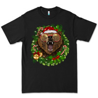 Black christmas bear  wreath Premium Tee - BarkalooDesign
