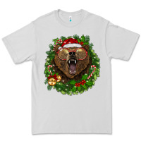 Dove Grey christmas bear  wreath Premium Tee - BarkalooDesign