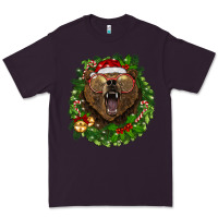 Plum christmas bear  wreath Premium Tee - BarkalooDesign
