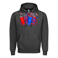Charcoal Heather american obsessive cup Zipper Hoodie - CowhideDigitalArt