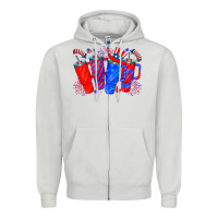 Dove Grey american obsessive cup Zipper Hoodie - CowhideDigitalArt