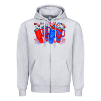 Heather Grey american obsessive cup Zipper Hoodie - CowhideDigitalArt