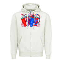 Oatmeal Heather american obsessive cup Zipper Hoodie - CowhideDigitalArt