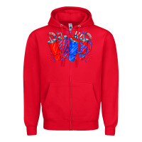 Red american obsessive cup Zipper Hoodie - CowhideDigitalArt