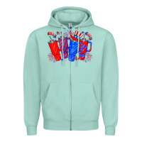 Seafoam american obsessive cup Zipper Hoodie - CowhideDigitalArt