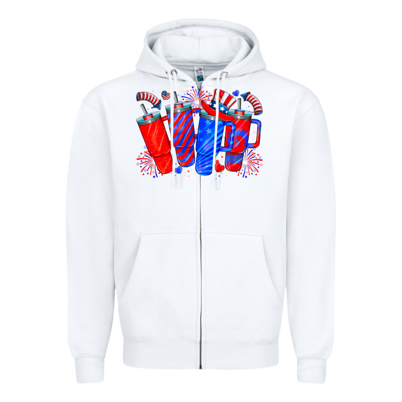 American Obsessive Cup Zipper Hoodie by CowhideDigitalArt | Teevron
