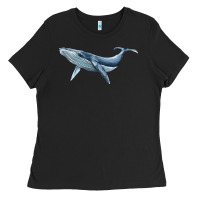 Black humpback whale Ladies Tee - BarkalooDesign