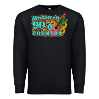 Black raised 90's country guitar cactus sunflower's Premium Sweatshirt - Artiststas