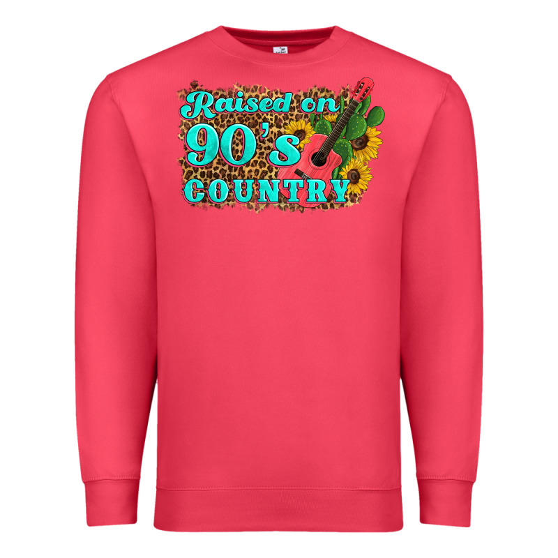 Raised 90's Country Guitar Cactus Sunflower's Premium Sweatshirt by Artiststas | Teevron