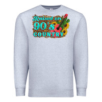 Heather Grey raised 90's country guitar cactus sunflower's Premium Sweatshirt - Artiststas