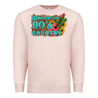 Pale Pink raised 90's country guitar cactus sunflower's Premium Sweatshirt - Artiststas