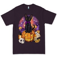 Plum halloween black cat pumpkin Premium Tee - BarkalooDesign