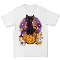 White halloween black cat pumpkin Premium Tee - BarkalooDesign